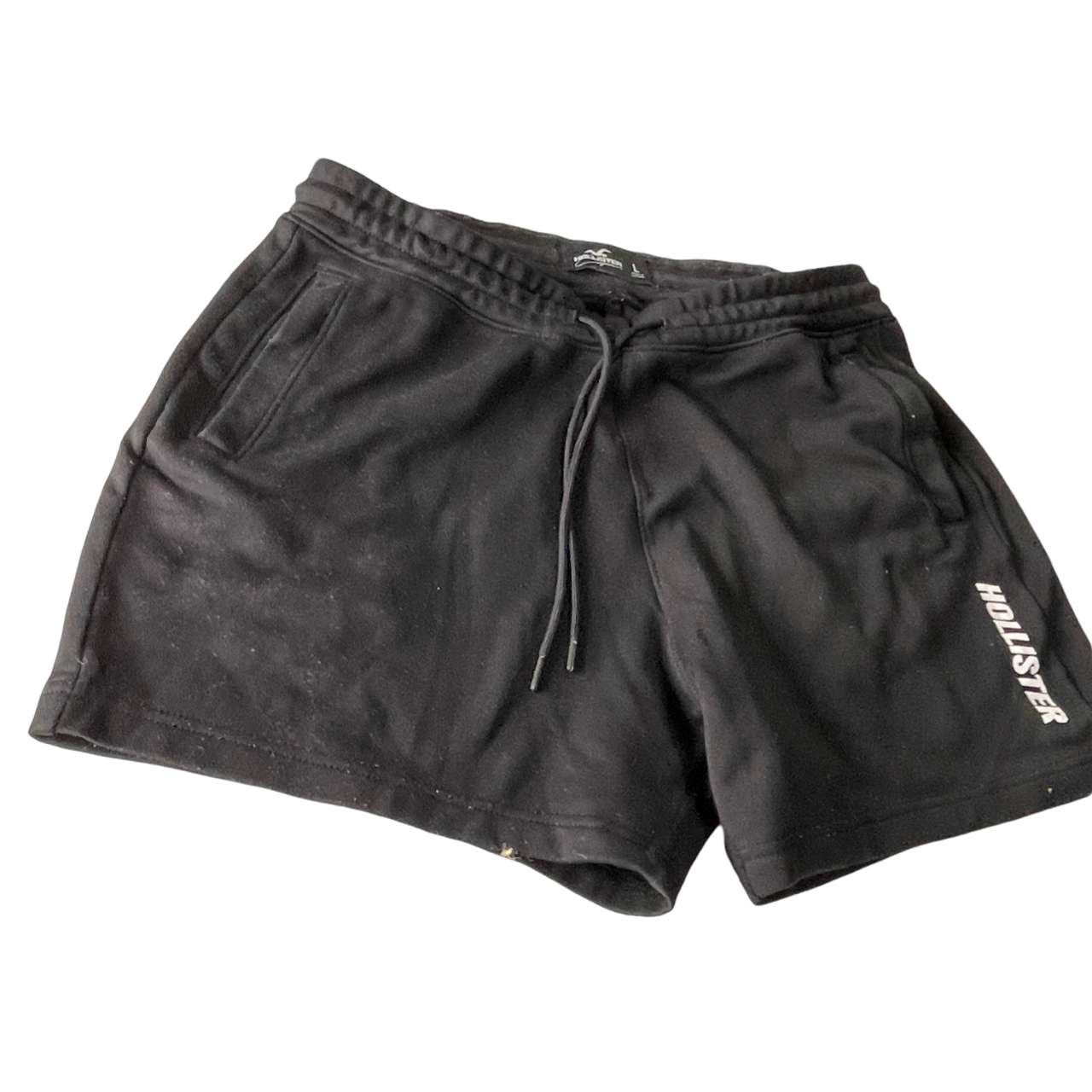 Hollister BLACK Men s Graphic Logo Fleece Jogger Sweat Shorts for Men W 32 L5 SKU 5193