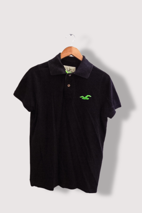 Vintage Hollister California mens black polo Shirt M weighnpayclothingstore