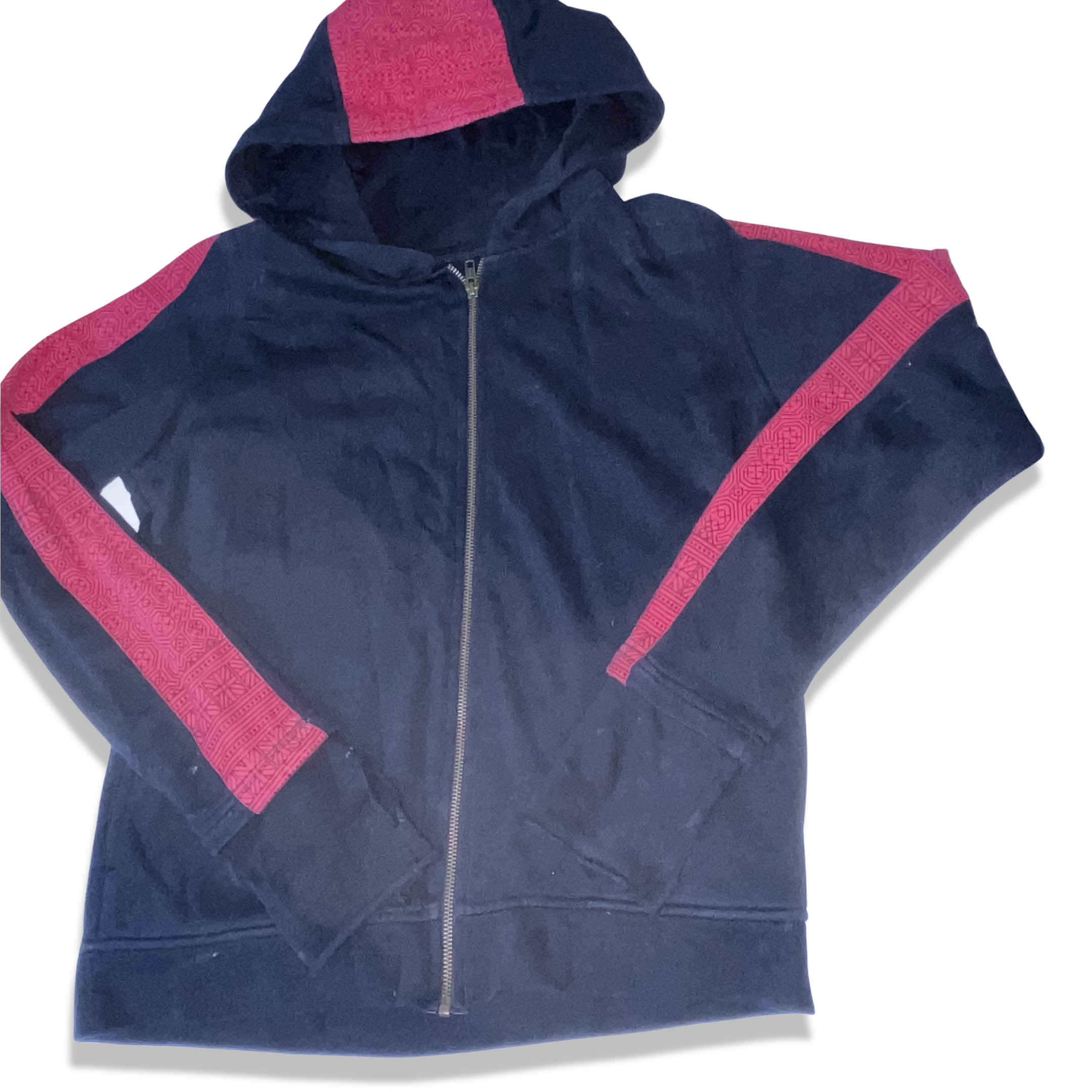 Vintage Nera black and red colorblock hoodie size s/m