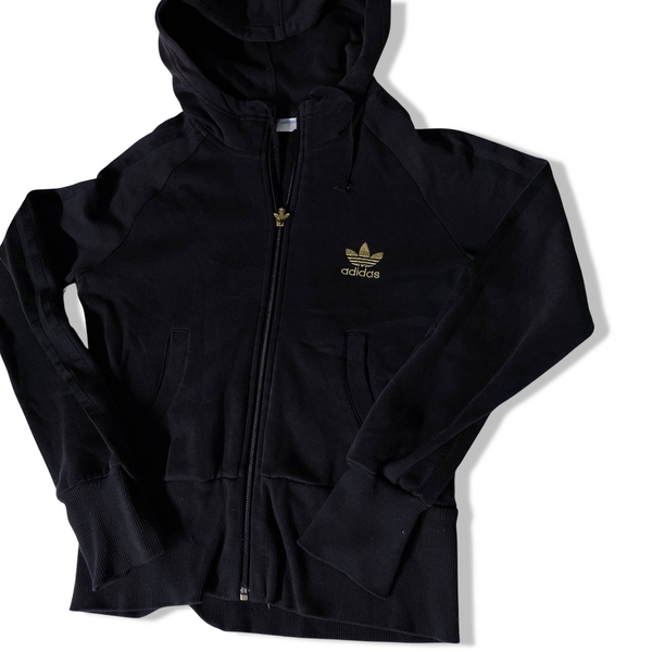 Vintage black Adidas trefoil full zip up small hoodie weighnpayclothingstore