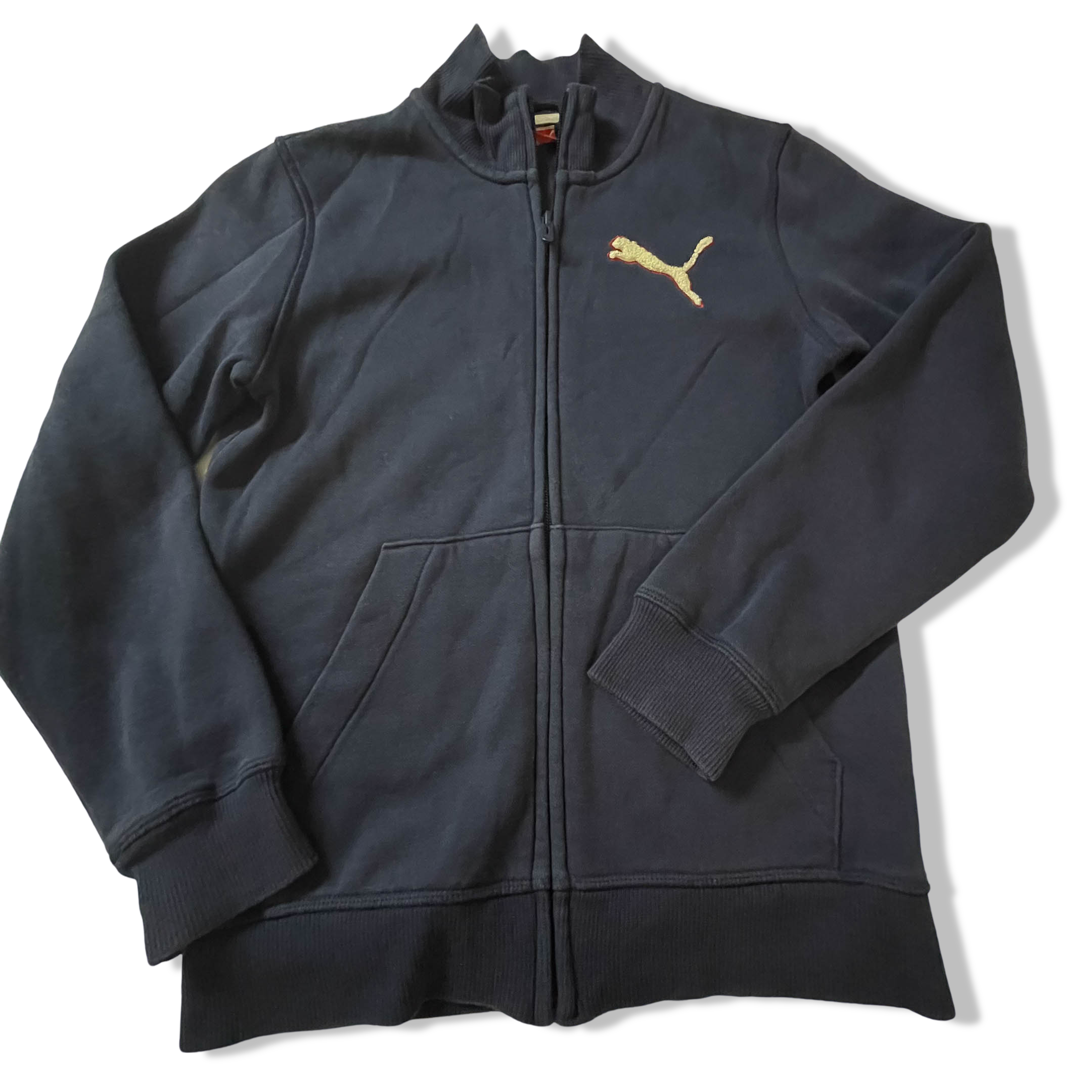 Vintage Puma sport life style womens navy blue full zip jacket in L l25w18 3837