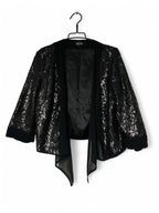 Per Una Women's Black Sequin Cropped Jacket Size 14