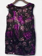 Oasis Black and purple sequin mini dress with a glamorous, party-ready vibe #partydress #glamour size uk 14  L 31 W 17