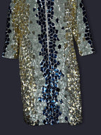 French Connection Embellished Sequin Long Sleeved Mini Dress Gold Size 14 sku 7013