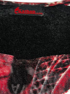 Black and red abstract print long sleeve top with 3/4 sleeves, button front and side zipper #boho #retro L 31 W 23 size XL/ XXL SKU 7009