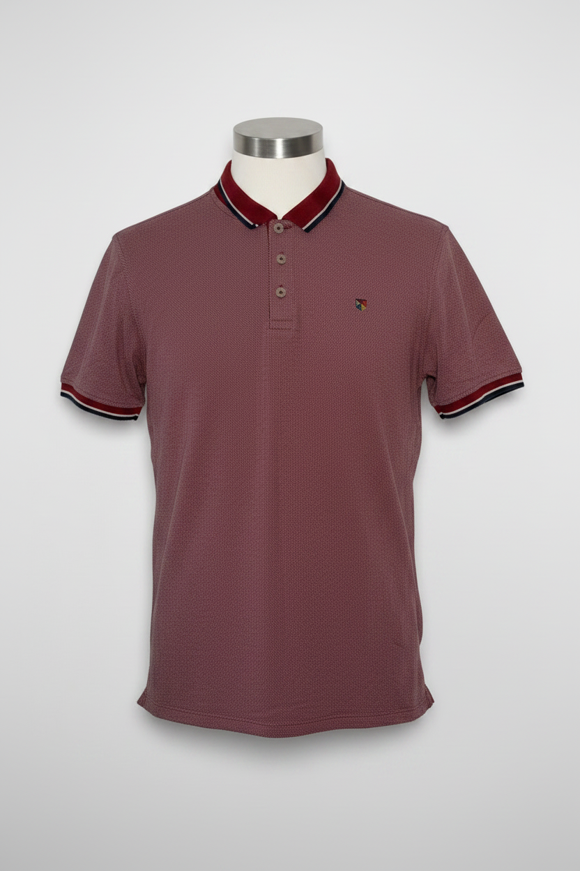 Jack and Jones Burgundy and black polo shirt with embroidered logo #poloshirt
SKU 7152
L 28 W 21