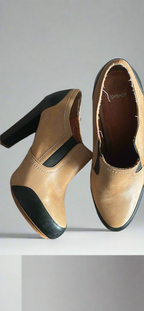 Top Shop Ladies Chelsea Boots tan Real Leather Brogues Size Uk 6