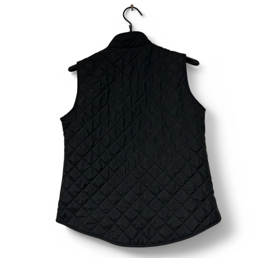 Karen Scott Women’s golf Black quilted fleece vest #fleecevest in small L26 W21 SKU 6888