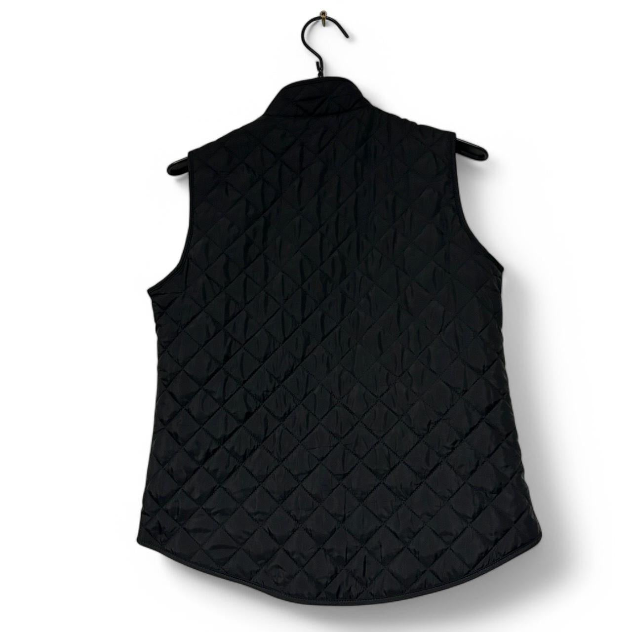 Karen Scott Women’s golf Black quilted fleece vest #fleecevest in small L26 W21 SKU 6888