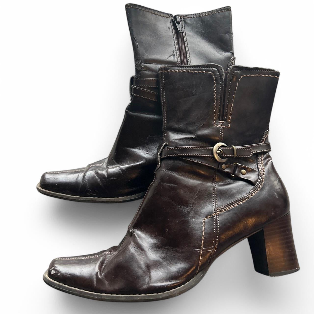 Ginu Kenduri Women’s Brown Patent Leather Ankle Boots – Size 41