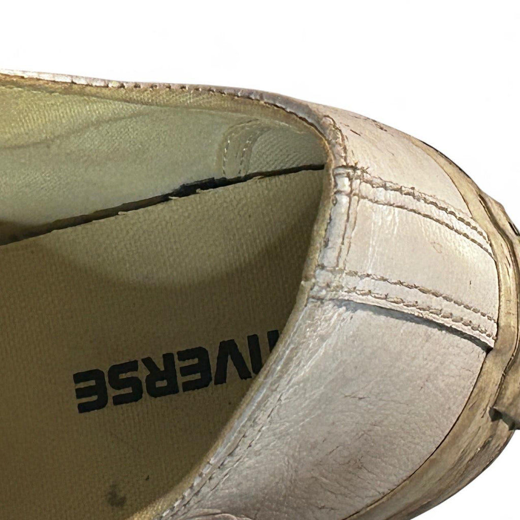 Unisex White leather Converse trainers with a worn look #streetwear size 6 men’s size 8 women’s  sku 6975