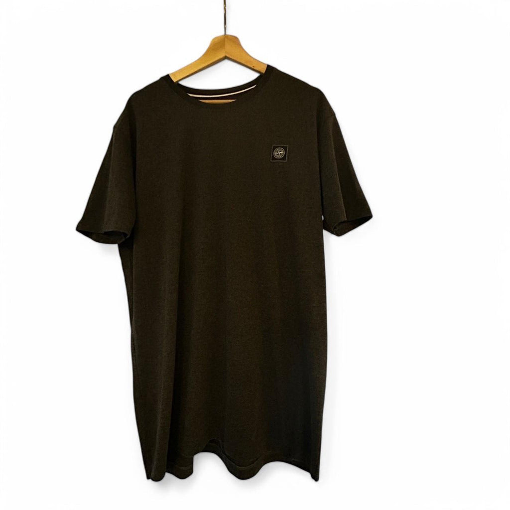 Men’s Stone Island Patch Logo Round Neck T-Shirt Grey Size XXL SkU 6833