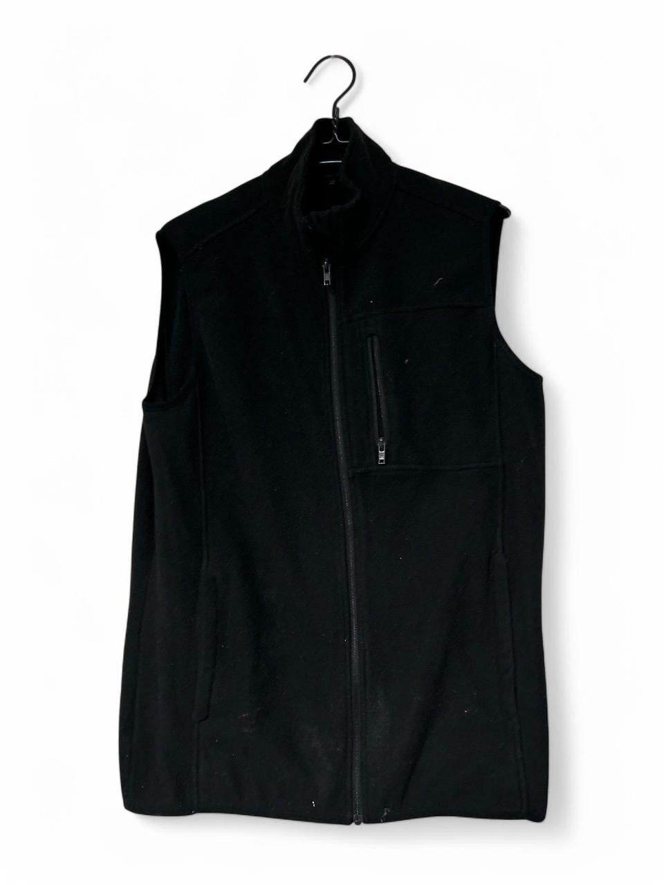 Men’s Medium Black Fleece Vest Sleeveless Full Zip