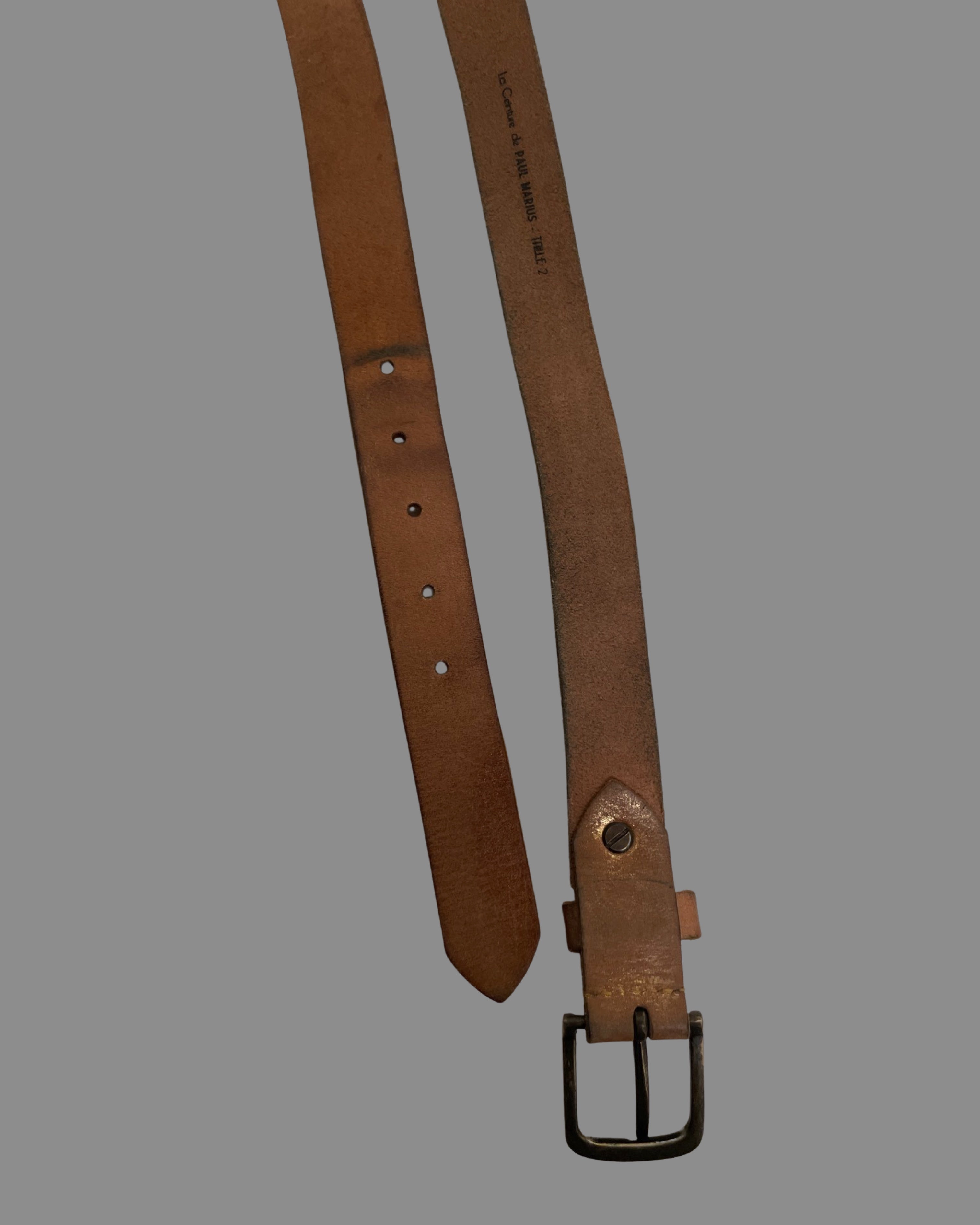 Vintage brown leather mens belt