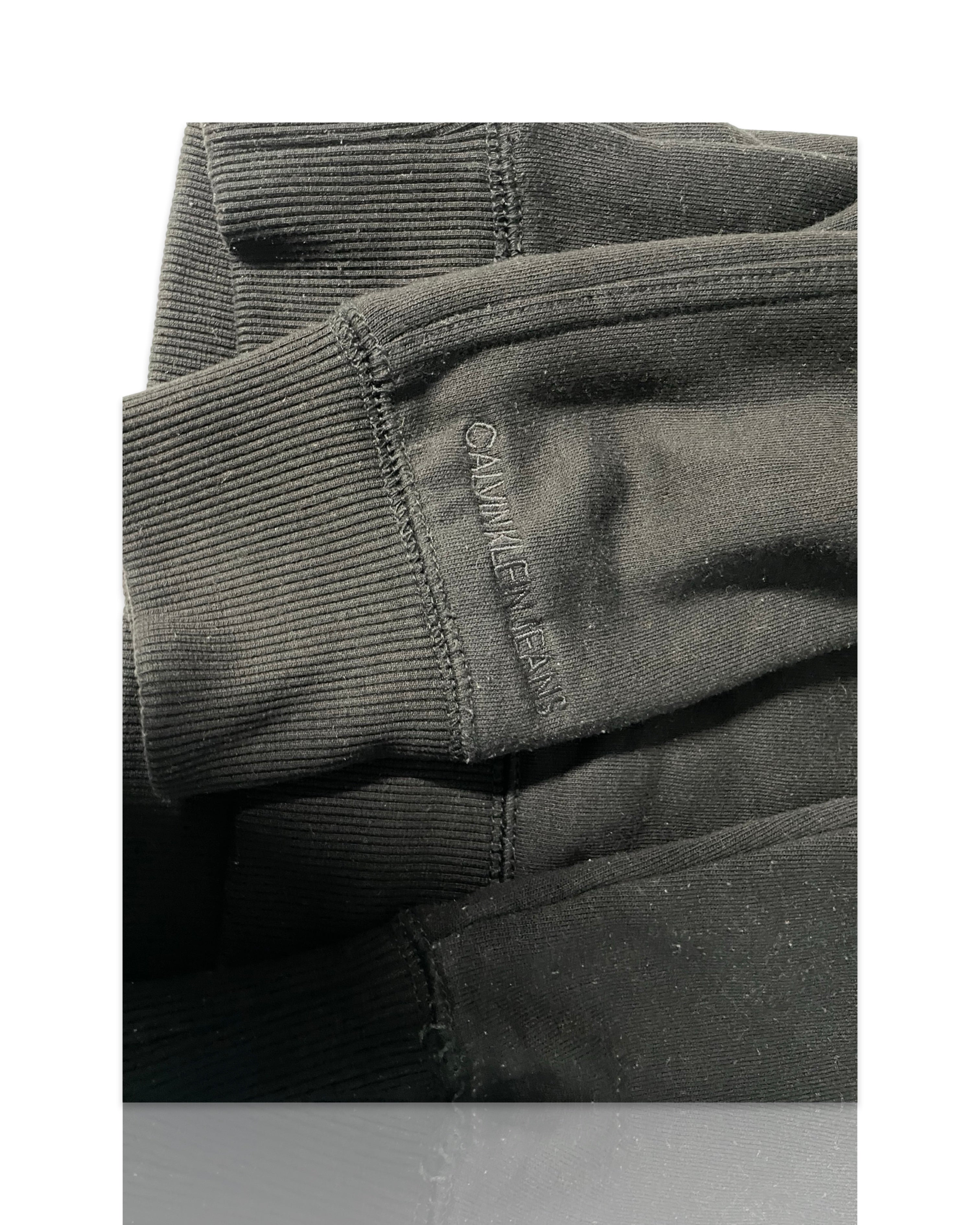 Vintage men's CALVIN KLEIN Jeans center logo black sweatshirt Size S oversize faded pullover|SKU 4243