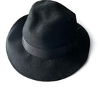 Replay Black Grey Wool Felt Fedora Hat With Adjustable Strap #wool  #sku 6808