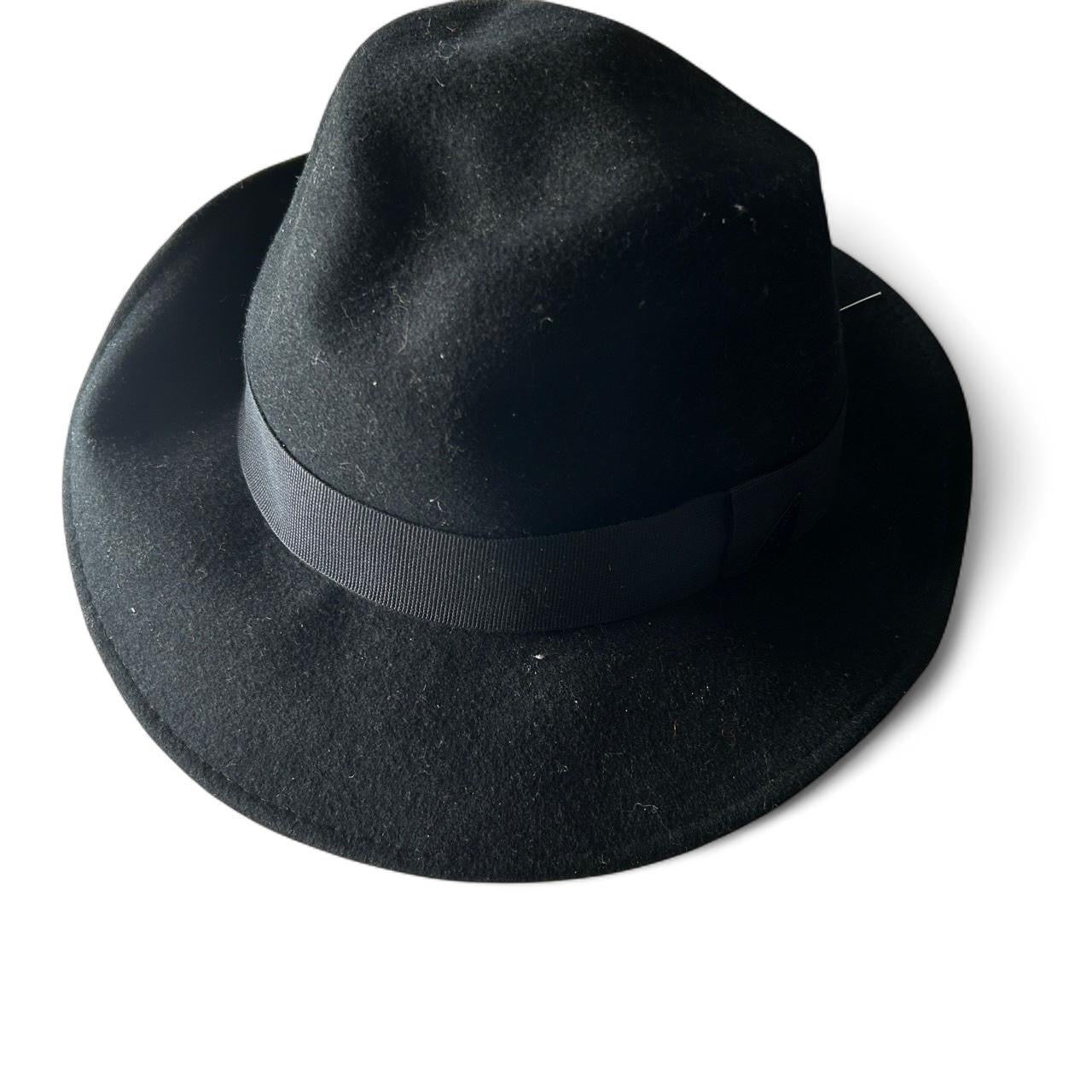 Replay Black Grey Wool Felt Fedora Hat With Adjustable Strap #wool  #sku 6808