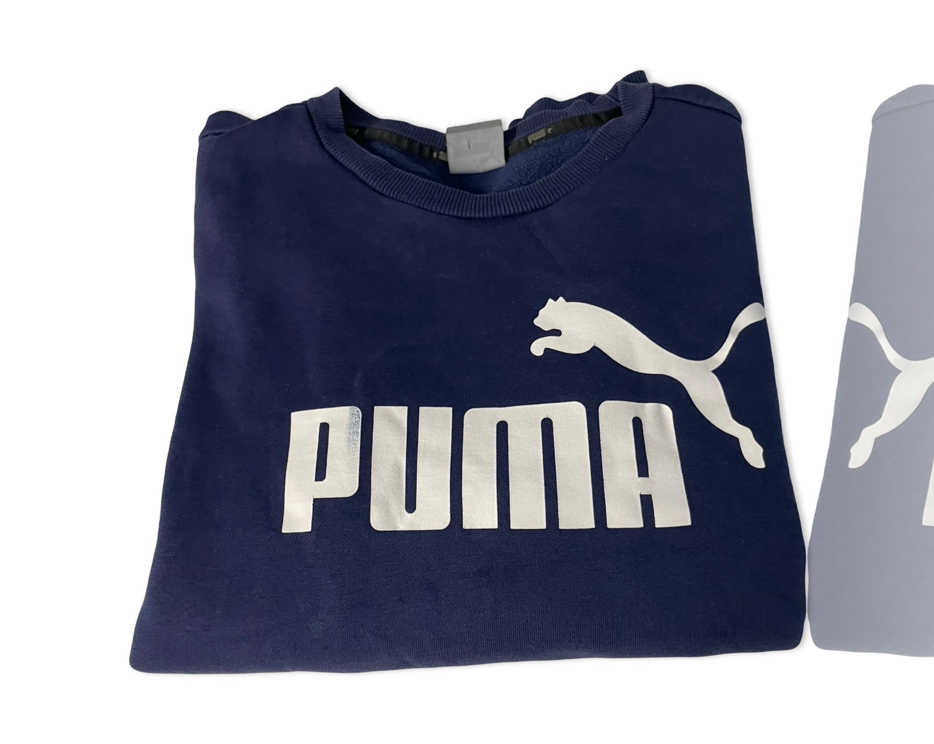 Rare Vintage Puma Sweatshirt / Blue Navy Jumper / Puma Sweater / Pullover Crewneck / Sportswear / Big Logo Printed / Small Fit Size|SKU 4244