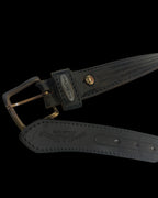 Vintage perry sax collection mens black leather belt size S