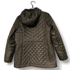 G gallery New York Brown quilted hooded winter coat with pockets #wintercoat in size L sku 6956