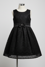 Black velvet dress with lace trim and a bow detail, featuring a zipper closure and a belt. #velvetdress #lacedetail size s/M  L 34 W 14.5 SKU 7020