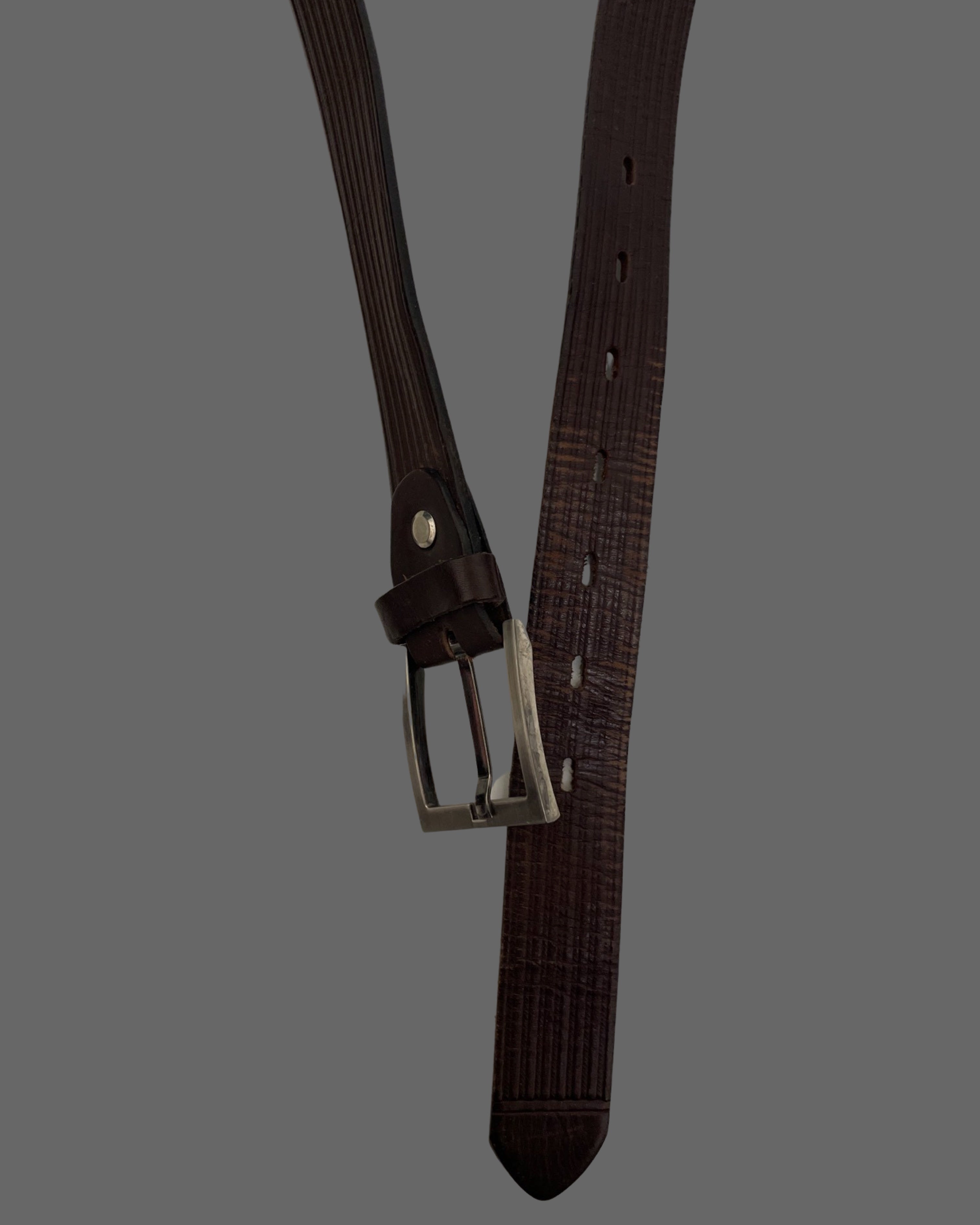Vintage brown leather mens belt