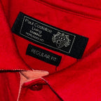 red Paul Costelloe regular fit polo shirt. 
Size medium large 
SKU 7173
L 30 W 24