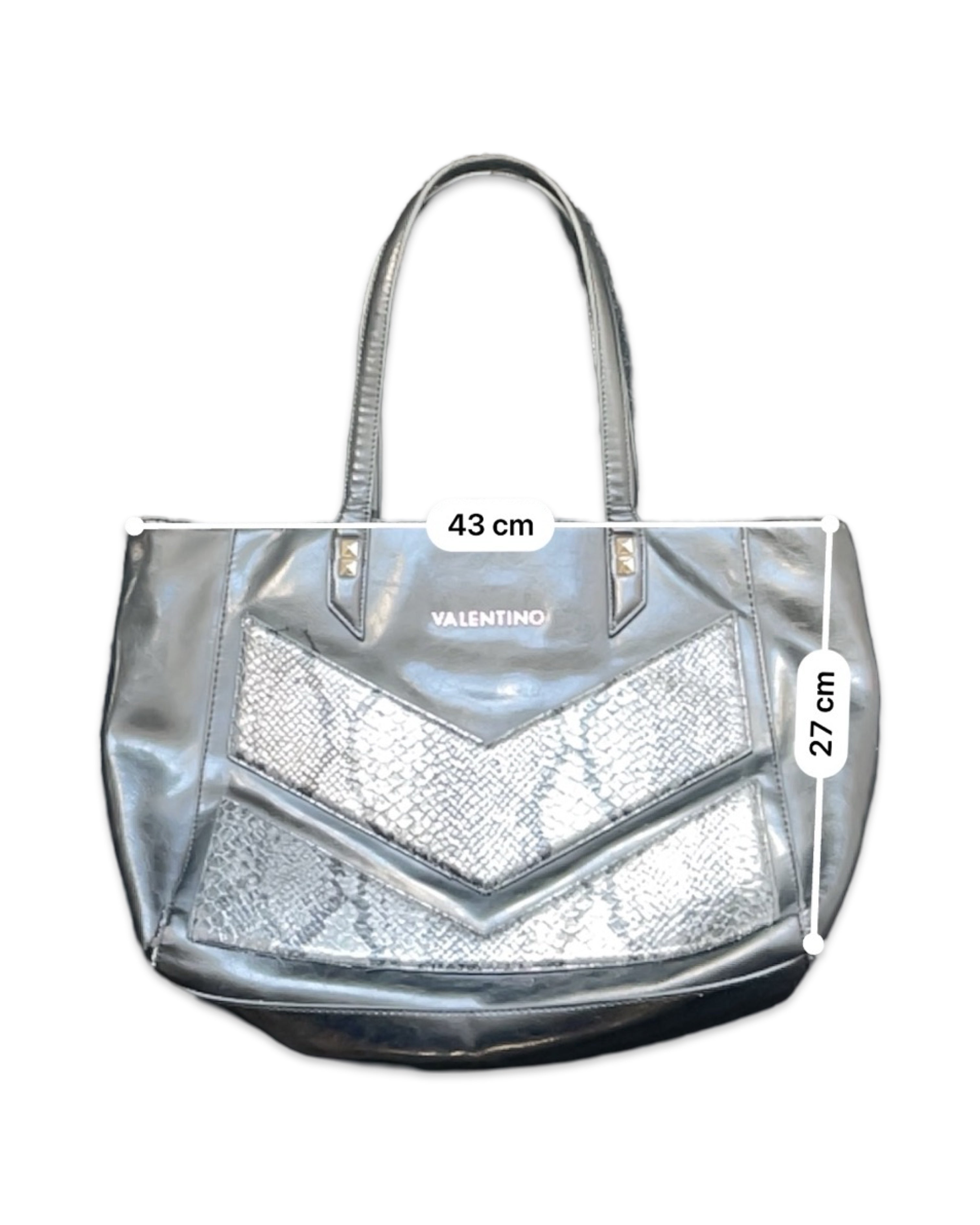 90s Stunning vintage Valentino silver tote Handbag SKU 4074.