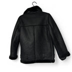 Man & Womans Black Faux Shearling Jacket Size S/M Outdoors - NO BELT  SKU 6919
