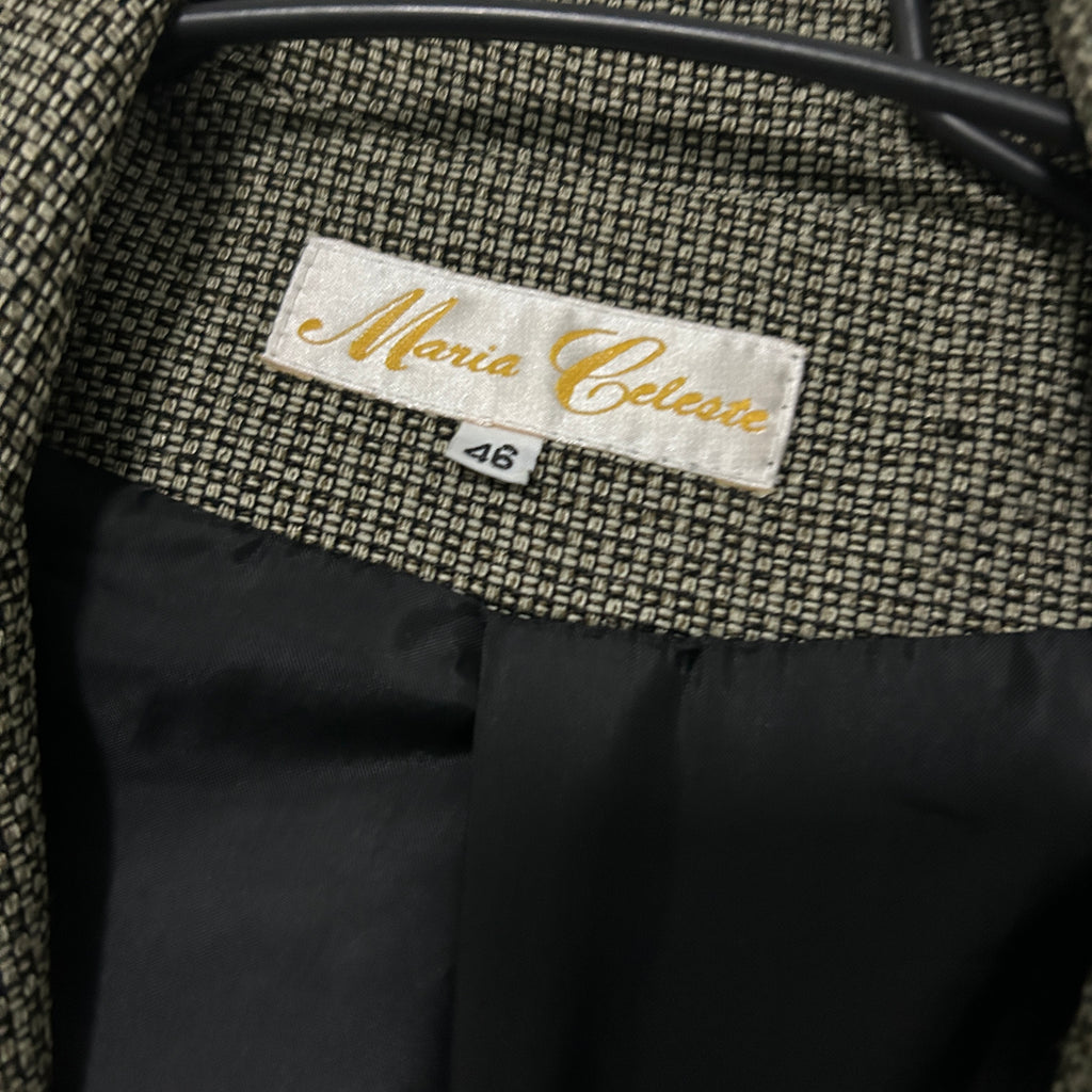 Women’s Maria Celeste Brown and black houndstooth cropped blazer with gold buttons #houndstooth pt 26 l 21 in medium sku 6872