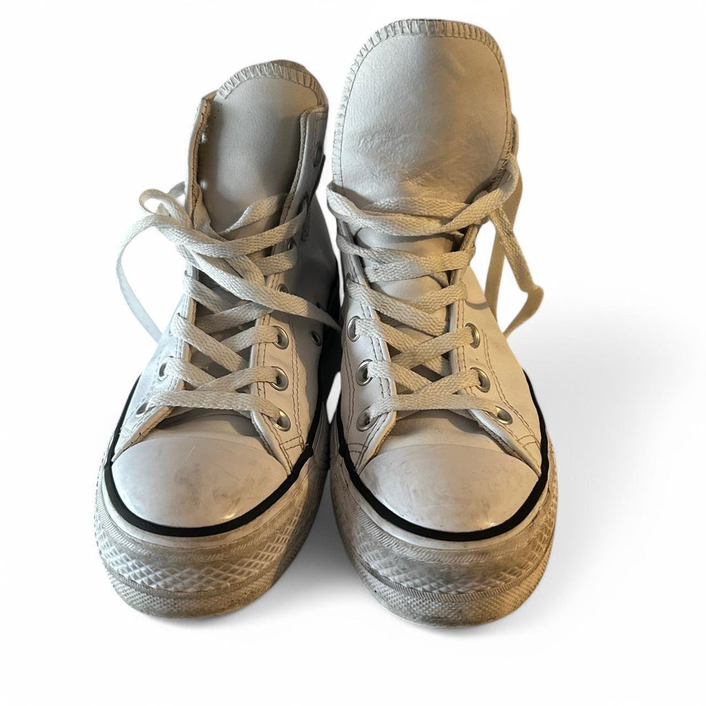 Converse Chuck Taylor All Star Lift Platform Leather Shoes In White Uk5 SKU 6828