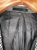 ZARA WOMAN WOOL BLEND PLAID STRAIGHT CUT BLAZER Taupe Grey, size Small