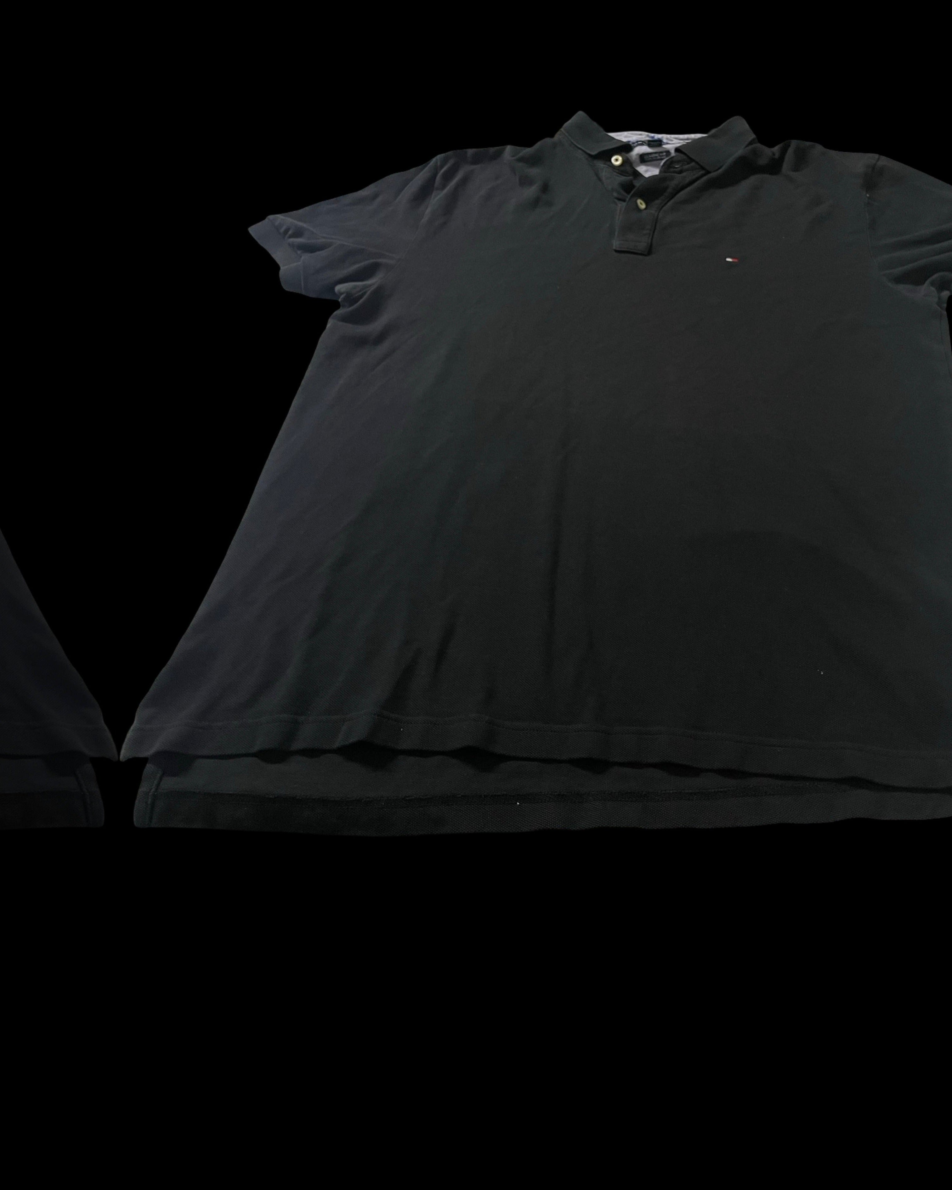 Vintage Tommy Hilfiger Black Polo Mens L, 90s Tommy Classic Polo Shirt, Preppy Black Short Sleeve Polo L 32 W 22 SKU 4163