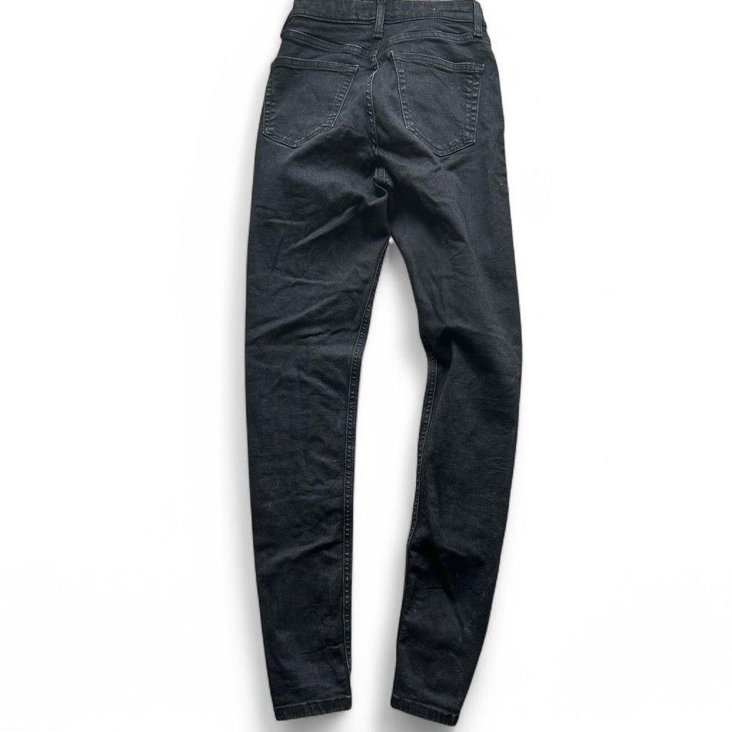 Vintage women Topshop Black Eyelet Jamie skinny studded Jeans W 26 L 34 Sku 6864