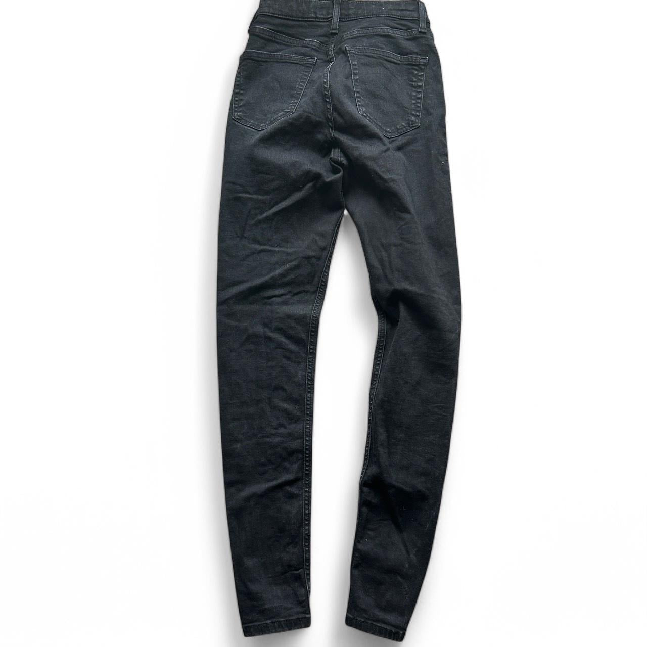 Vintage women Topshop Black Eyelet Jamie skinny studded Jeans W 26 L 34 Sku 6864