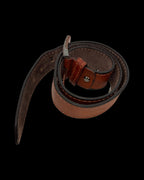 Vintage brown leather mens belt