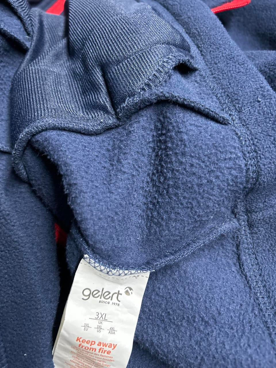 Navy blue Gelet fleece jacket with red zipper #fleecejacket SKU 6938 L 34 W 28 size 3XL
