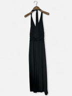 Women’s Debenhams Black maxi dress with open back, ruched details and tie-up straps