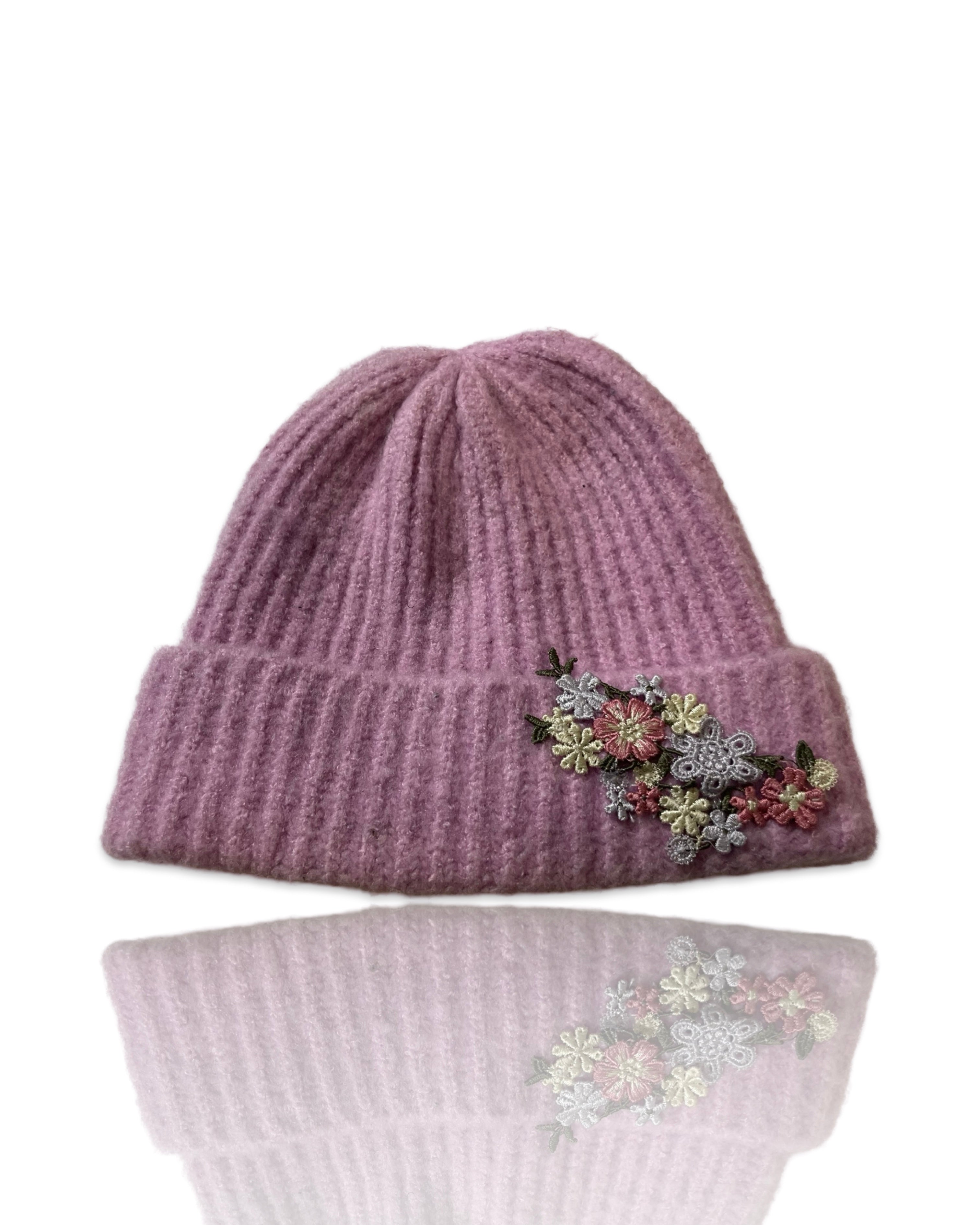 Vintage women Bijou Brigitte Pink knit beanie SKU 4294