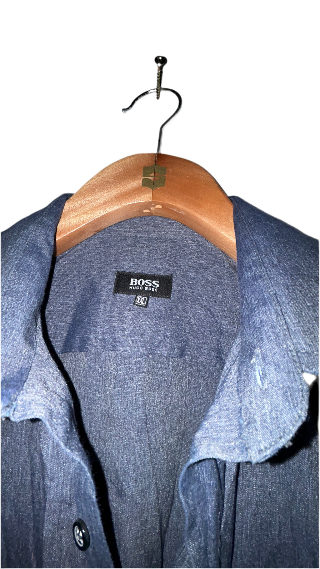 HUGO BOSS Men Casual Slim Fit EtwistE Denim Shirt Size XXL SKU 7061  L 33 W 22