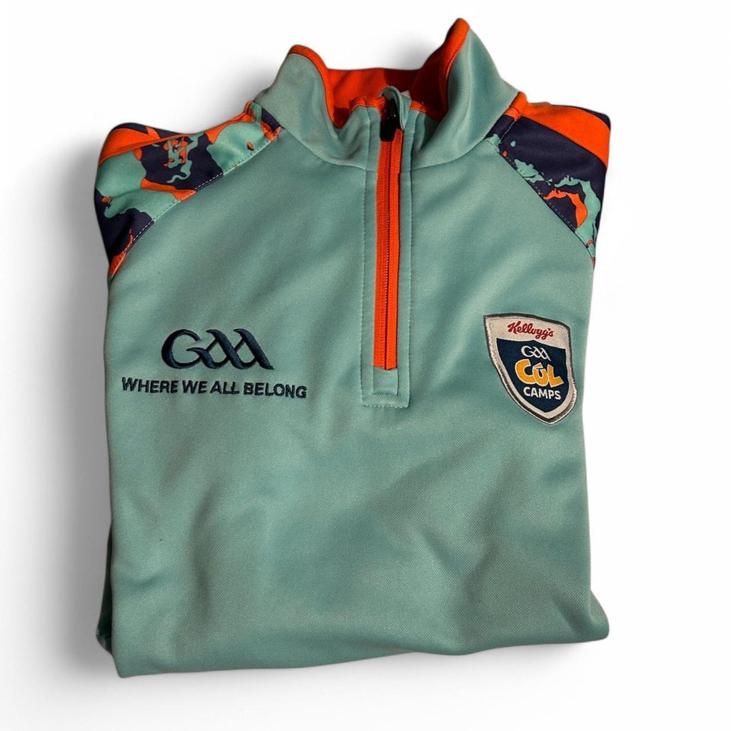 GAA quarter zip sweatshirt in blue and orange in size small #GAA SKU 6863