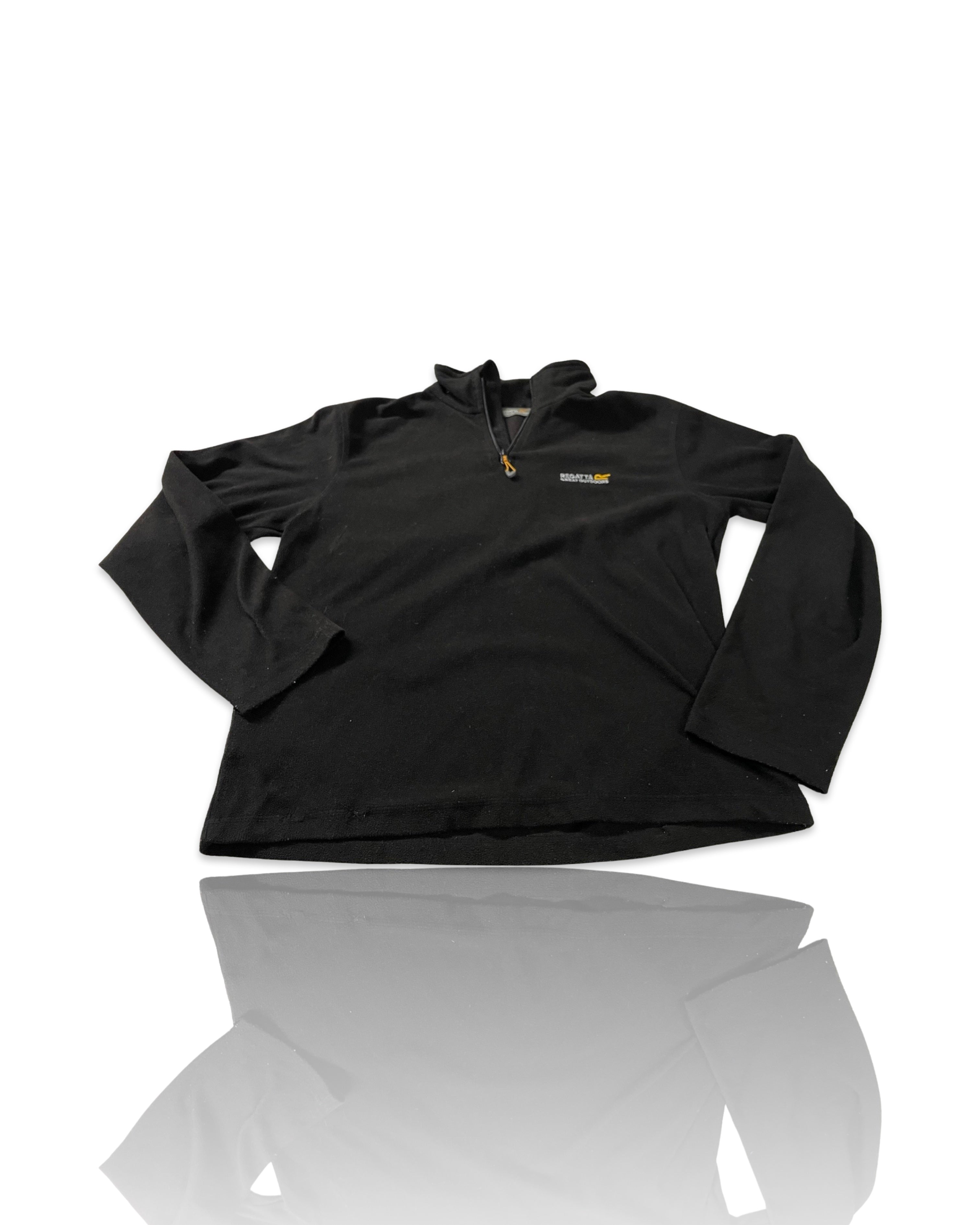 Cliche Vintage| Vintage Black Regatta Montes Mens Golf Half Zip Fleece Jacket Pullover Jumper Top