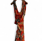 VTG 90s Y2K Asymmetric Dress Psychedelic Floral Pop Art Zum Zum Dress Size M