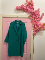 Rubynee Vintage y2k women green trench coat