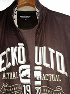 Women’s Brown Ecko Unltd. zip-up jacket in size M #y2kfashion zipper broken  collar to hem 29 pit to pit 19 sku 7067