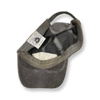 Rubynee Vintage y2k grey suede baseball cap with siuslaw river coffee roasters crest design