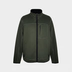 Double extra large Green fleece-lined zip-up jacket with pockets #outdoorjacket collar to hem 32 pit to pit 25 ski 7071