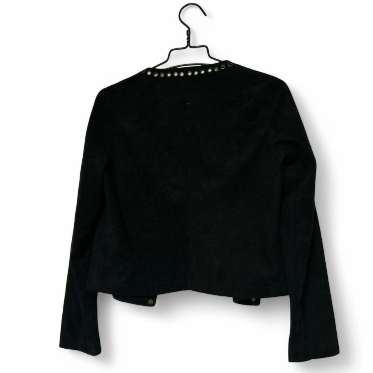 Black Studded Faux  Suede Jacket size Uk 8 Womens  SKU 6939 L23 W18