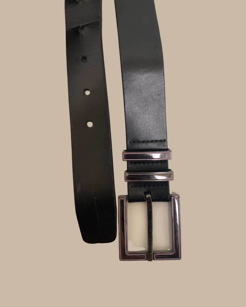 Vintage Ted Baker black coated leather manmade made in china belt