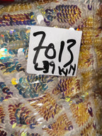 French Connection Embellished Sequin Long Sleeved Mini Dress Gold Size 14 sku 7013